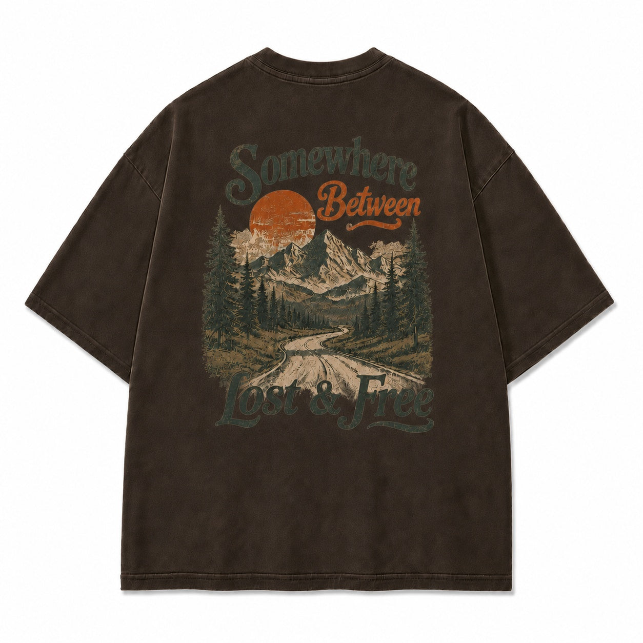 Somewhere Between Lost & Free Oversized Tee