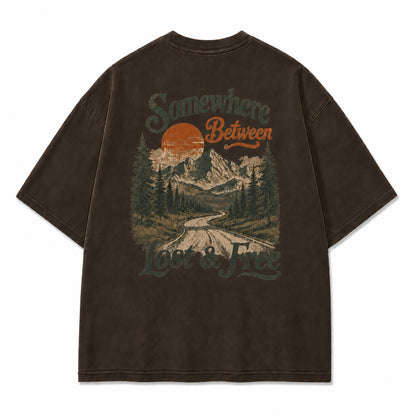 Somewhere Between Lost & Free Oversized Tee