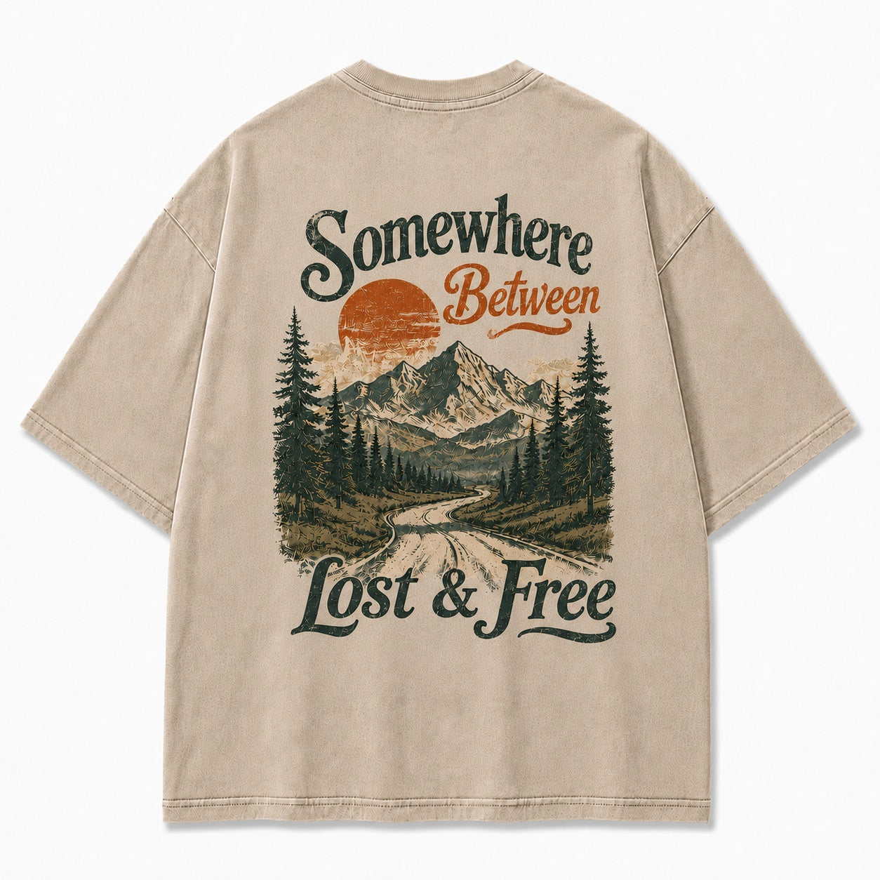 Somewhere Between Lost & Free Oversized Tee