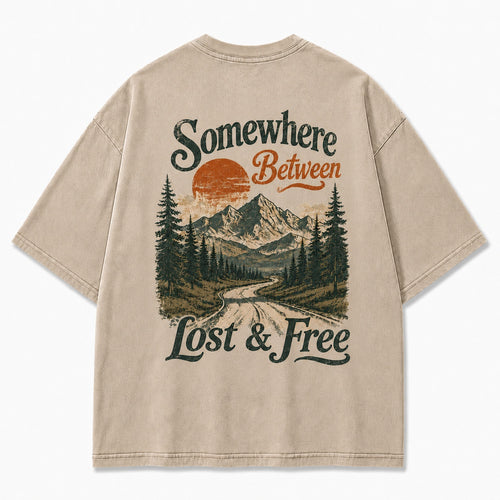 Somewhere Between Lost & Free Oversized Tee